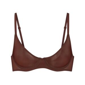 🆕 SKIMS Chocolate Ultra Fine Mesh Scoop Bra 34C